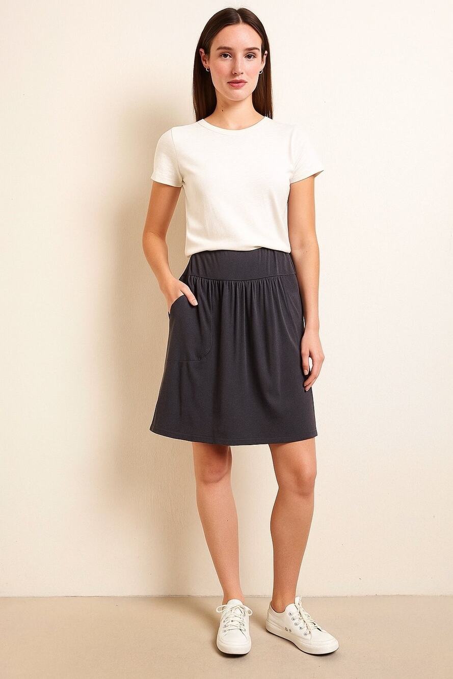 J.Crew Gray Cotton Modal A-Line Skirt with Pockets Women’s Large